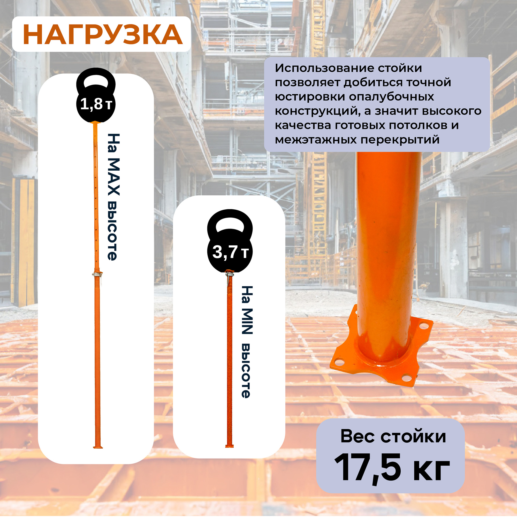 ufobwm6elfray7r6ytpw83iegg66h152 Стойка телескопическая для опалубки TeaM 4.9 м